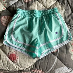 Champion athletic shorts, youth M, light teal. Like new!